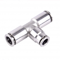 ĐẦU NỐI INOX DẠNG CHỮ T GIẢM CÓ 3 ĐẦU NỐI NHANH GHIM ỐNG KHÍ NÉN