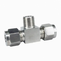 T NỐI INOX CÓ 2 ĐẦU SIẾT HẠT BẮP VÀ 1 ĐẦU REN NGOÀI